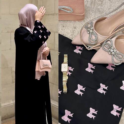 蝴蝶刺绣开衫女长裙套装
