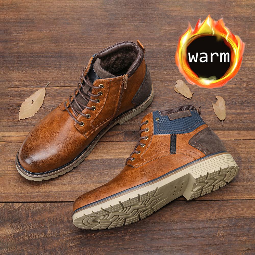 Men's Winter Plush Shoes Warm Comfortable Ankle Boots 棉男靴