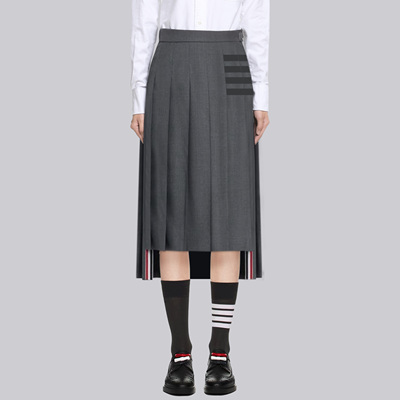 四杠半身裙TBA字型中长裙学院风