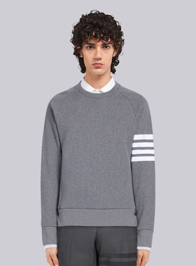 TB卫衣华夫格圆领情侣长袖T恤卫衣女春秋款美式灰色男女同款上衣