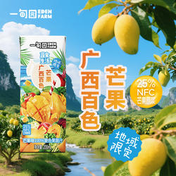 一甸园地域限定广西百色芒果味100%复合果蔬汁200mL*10盒1箱
