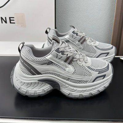 厚底轻便防滑老爹鞋女2026新款春款女款鞋子女爆款软底不累脚百搭