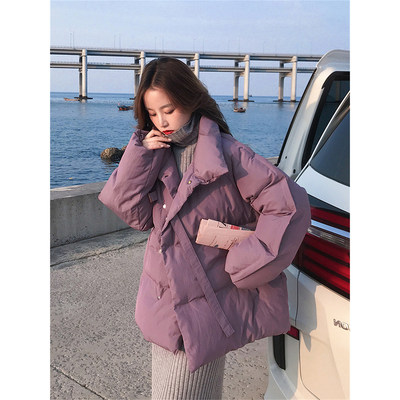 韩版立领泡芙面包服羽绒棉服女冬季新款洋气百搭保暖加厚棉袄外套