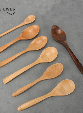 THREE LIVES 实木咖啡勺 实木木勺 学生饭勺蜂蜜勺咖啡勺咖啡杯
