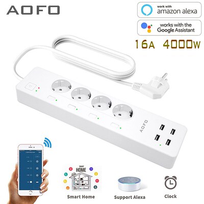 WiFi Smart Power Strip Surge Protector with 4 Smart Plugs  4