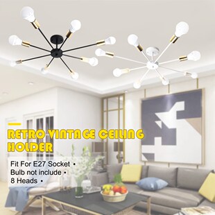 8 Lights E27 Chandeliers Light Vintage Industrial Edison Cha
