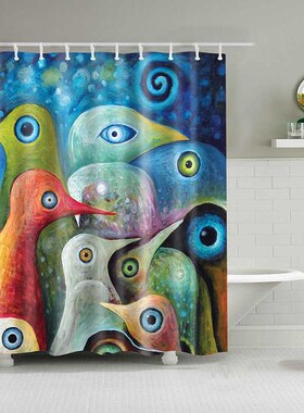 Cartoon Bath Curtain Waterproof Shower Curtains Polyester Ca