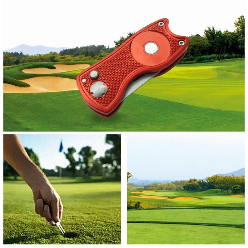 Stainless Steel Golf Divot Repair Tool Switchblade Foldable