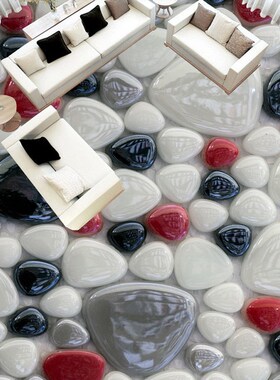 Custom Wall Mural Floor Sticker 3D Color Stones Wall Paintin