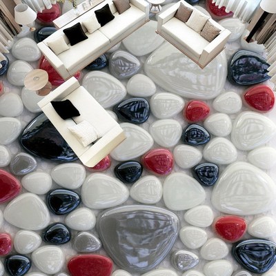 Custom Wall Mural Floor Sticker 3D Color Stones Wall Paintin