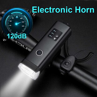 Bike Light With Electric Horn 120dB Rainproof Smart Bicycle