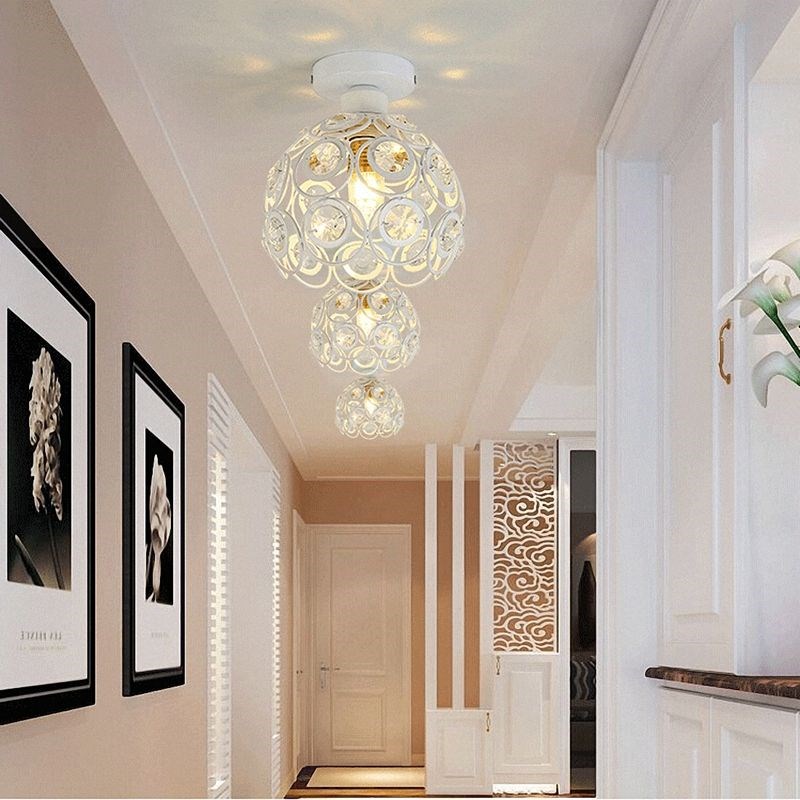 E27 white Creative crystal minimalist ceiling light Simple c