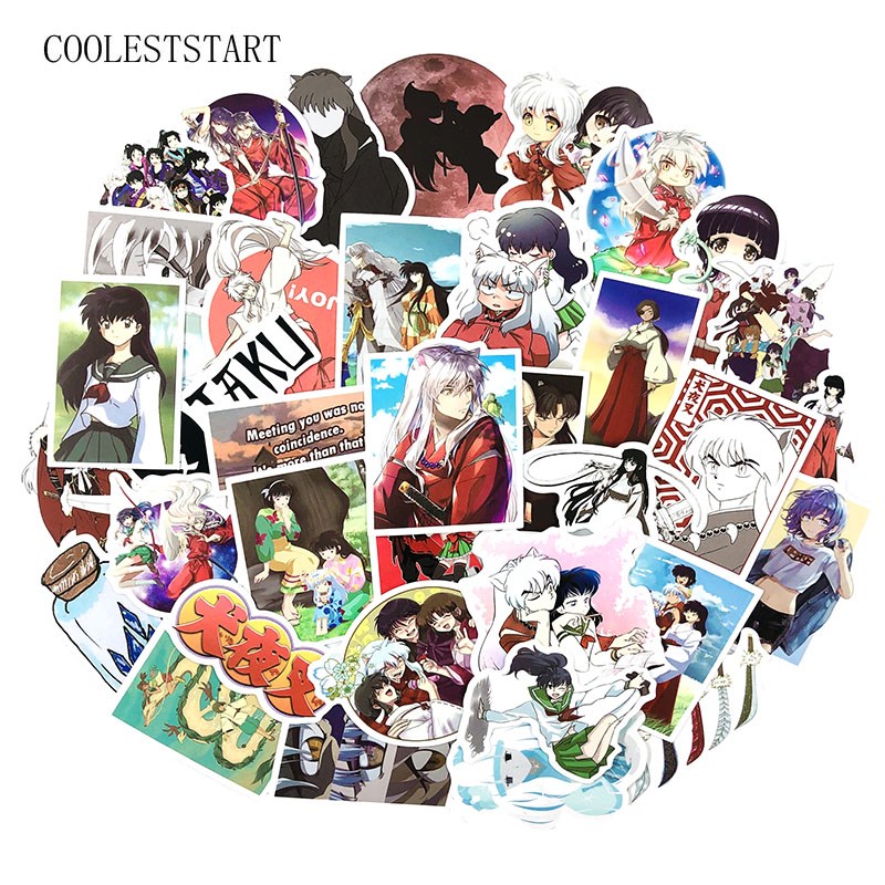 50Pcs/Pack Cartoon Anime Inuyasha Stickers For Laptop Lugga