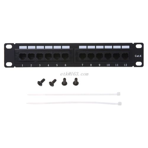 New Cat6/Cat5e 12 Port RJ45 Patch Panel P LAN Network Adapte