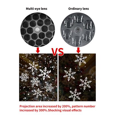 Stage Lights LED Snowflake Light White Snowstorm Projector C