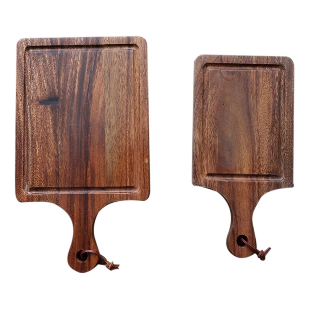 2 Pcs Solid Wood Pizza Steak Toasted Breadboard Fruit Vegeta