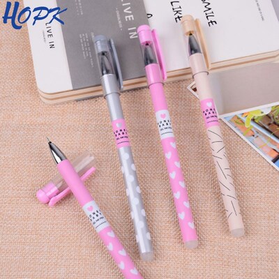 3 Pcs/Set Heart Dots Erasable Pen Blue / Black Ink Cute Bal