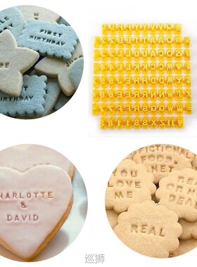 Alphabet Letter Number Cookie Press Stamp Embosser Cutter Fo