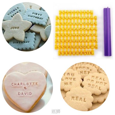 Alphabet Letter Number Cookie Press Stamp Embosser Cutter Fo