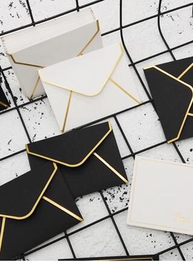 10Pcs black white Paper Envelope Mini Gilding for you Envel