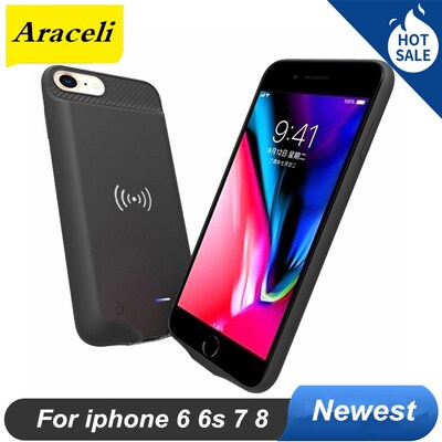For iphone 7 Battery Case 3800 Mah Wireless Charging Smart