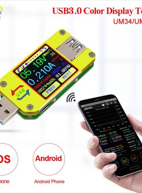 UM34 UM34C for APP USB 3.0 Type-C DC Voltmeter ammeter volta