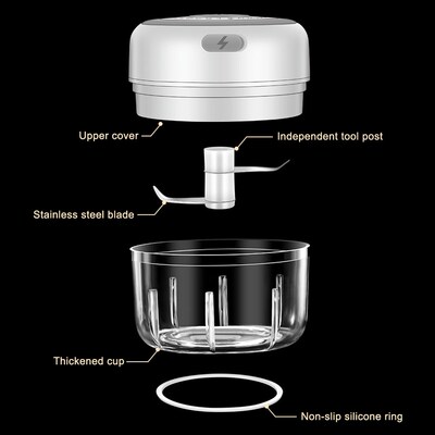 USB Garlic Crusher Cutter Kitchen Tools Fresh Chili Grinder