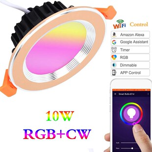 10W RGB+CW WIFI Smart LED Downlight Dimmable Tuya App Led Sp