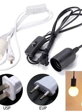 E27 Plug In Hanging Pendant Light Bulb Socket Cord with Swi