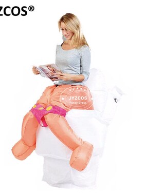 JYZCOS Inflatable Toilet Costume Airblown Closestool Costum
