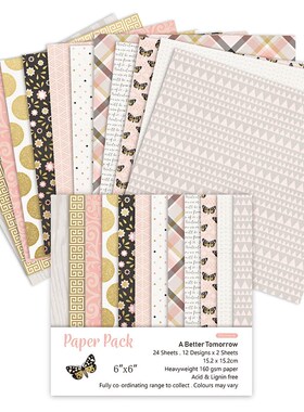 24 sheets 6''X6'' A Better Tomorrow patterned paper Pad Scr