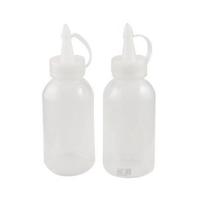 2pcs 100ML New Kitchen Plastic Squeeze Bottle Condiment Disp