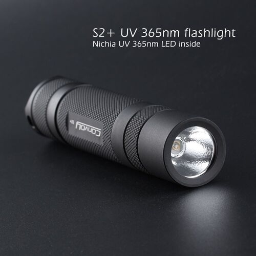 Convoy S2+ black V 365nm led flashlight ,nichia 365V in side