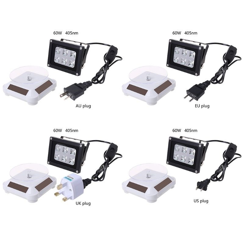 New 100 260V 60W 405nm UV LED Resin Curing Light Lamp Solar