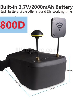 EV800D 5.8G 40CH 5 Inch 800*480 Video Headset HD DVR Diversi