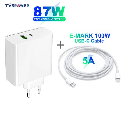 87W 65W USB C Power Laptop Adapter Replacement AC Supply Ch