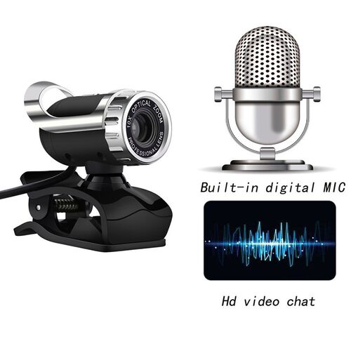 480P Computer Cameras with Built-in HD Microphone Clip-on Di