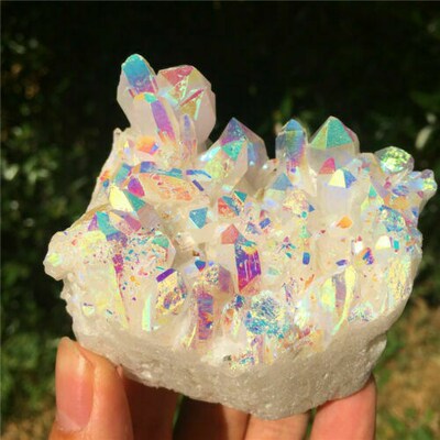 Angel Rainbow Aura Quartz Crystal Bismuth itanium Silicon Po