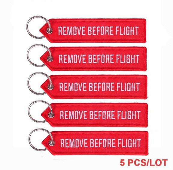POMPOM 5 PCS/LOT Remove Before Flight Key Chain Ring  Aviati