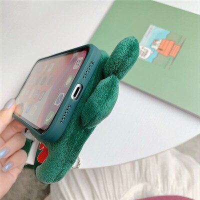 Cute Plush Fur Dinosaur Wallet Coin Purse Key Bag Case for