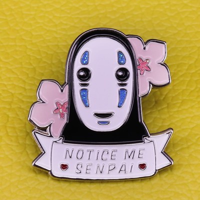 Studio Ghibli Spirited Away No Face Enamel Pin with Glitter