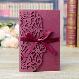 50pcs Elegant Laser Cut Wedding Invitation Card Lace Flower