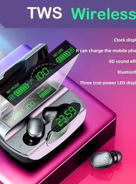 New G6 Bluetooth Headphones V5.1 Sports TWS Wireless LED Di