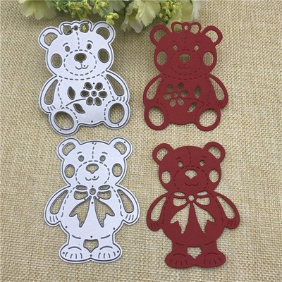 2pcs/set Lively Bear Designs Metal Cutting Dies Stencils fo