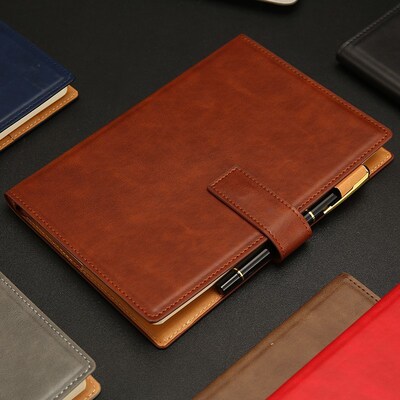 A5 leather notebook agenda 2020 office note book cover busin