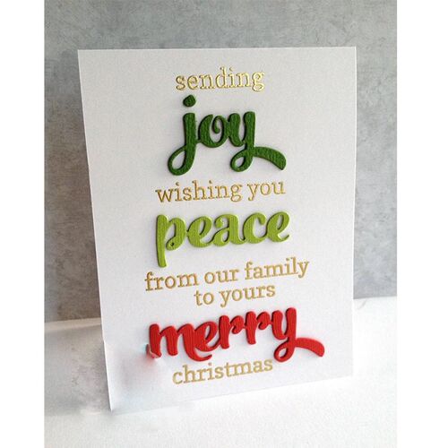 Word Snow Peace Joy Merry Metal Cutting Dies Silver Stencil