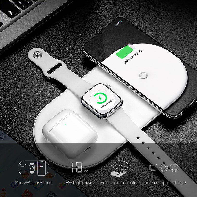 3 in 1 Qi Wireless Charger Fast Charger For Apple Watch For
