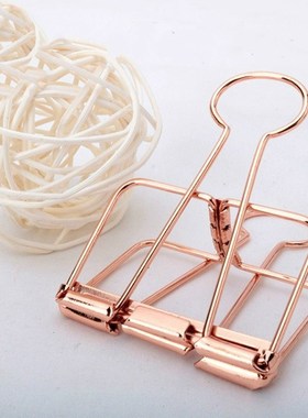10Pcs Rosegold Binder Clips Paper Clip Office School Supplie