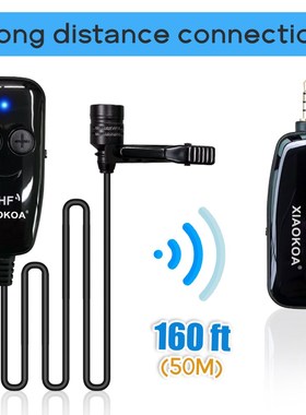 XIAOKOA HF Lavalier Lapel Wireless Microphone Recording Vlog