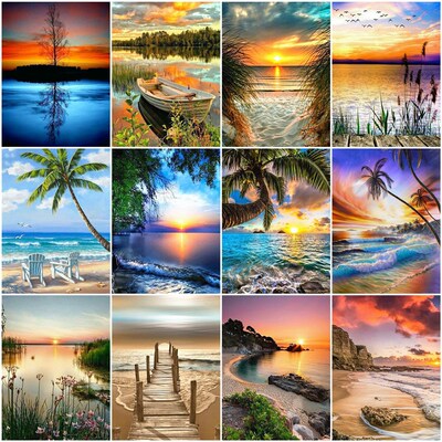 HACAN Painting By Numbers Landse Seaside Drawing On Canva